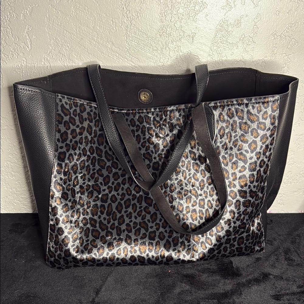 Deux Lux Brown and Black Tote Bag with Sophisticated Design